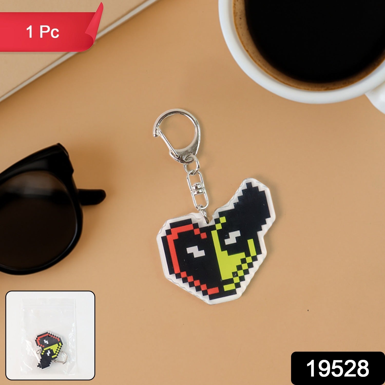 Buy Pixel Style Acrylic Cartoon Keychain With Funky Design – coreldove.com