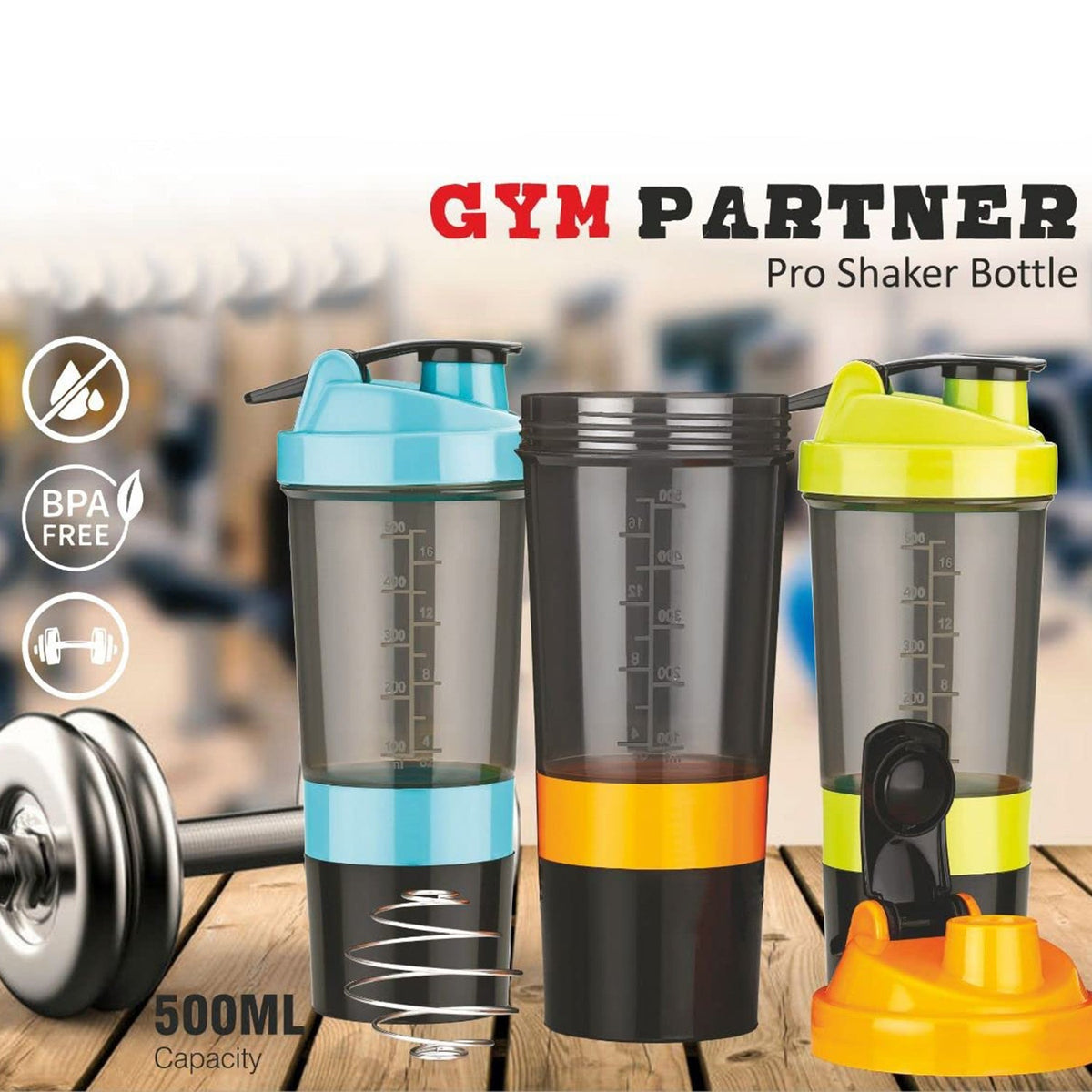 Gym Shaker Bottle & shakers for Protein Shake (1 Pc) | Coreldove Fi ...