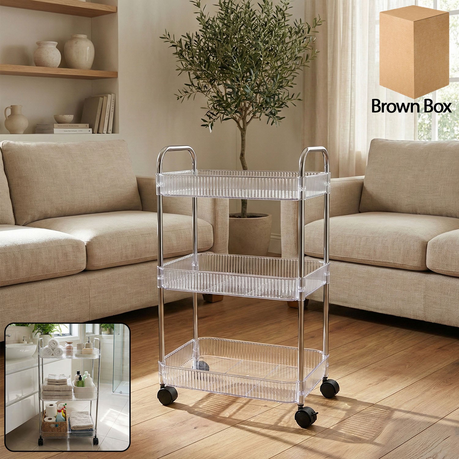 3 Layer Multipurpose Storage Trolley with Wheels – coreldove.com