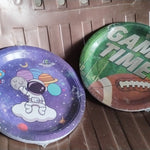 Round Plates Disposable Paper Plates Happy Birthday, Gift (10 Pcs Set / Mix Design)