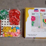 Pixel Cubes Toy for Children Early Education, Pixel Game Educational Board Games Board, Birthday Gift for Kids, Learning Math Toy, Brain Games, Math Puzzle (Approx 180 Cubes With Pixel Board & Book)