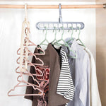 9-Hole Plastic Hanger Hook for Wardrobe Clothes Organization & Indoor Storage