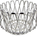 Foldable stainless steel fruit bowl for versatile use