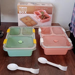Plastic Lunch Box for Kids, Lunch Box (3 Compartment Lunch Box)