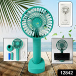 Portable Handheld Fan 3 Speeds Battery Operated Rechargeable with Base Holder