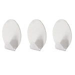 Multipurpose stainless steel adhesive hooks.