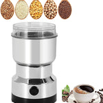 Stainless steel mill for herbs, spices, and coffee beans.
