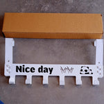 Heavy-Duty Carbon Steel Door Hook Hanger Rack (1 pc / 6 Hook / White)