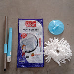 Stainless Steel 360° Rotating Mop with Microfiber Head & Adjustable Rod