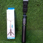 Portable selfie stick with tripod and Bluetooth for mobile photography