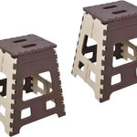 18-inch folding stool with a brown box, suitable for kitchen use and stepping.