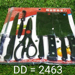 8-piece kitchen knife set in a storage block for organization