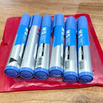 Premium Permanent Blue Marker Pen Set (6 Pcs Set)