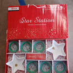 Star Station 6 Pc Glass Bowl & 2 Pc Plastic Star Snack Bowl Set (8 Pcs Set)
