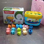 Baby First Block Set Kids Non-Toxic Abcd Geometric Shape Sorting & Stacking (1 Set)