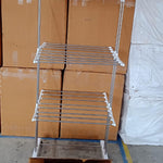 3-Tier Foldable Stainless Steel Cloth Drying Stand with Wheels