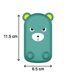 Side view of the cartoon mobile stand, showing its adjustability and foldability