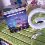 Smart Alarm Clock with G-Shape RGB Light Bluetooth Speaker, Wireless Charging (1 Pc)
