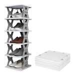 Foldable Shoe Rack (1 Pc, 6 Layers): Space-Saving, Entryway Storage