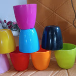 Plastic Flower Valencia (Pot) Home and Outdoor (1 Pc/Mix Colour)