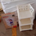 3-layer foldable storage cart, stackable for organizing various items