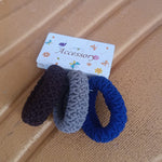 Tyre Shape Hair Rubber Bands Pack of 3 (Multicolour), Hair accessories