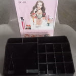 Close-up of the cosmetic organizer box, focusing on its compartments and overall design
