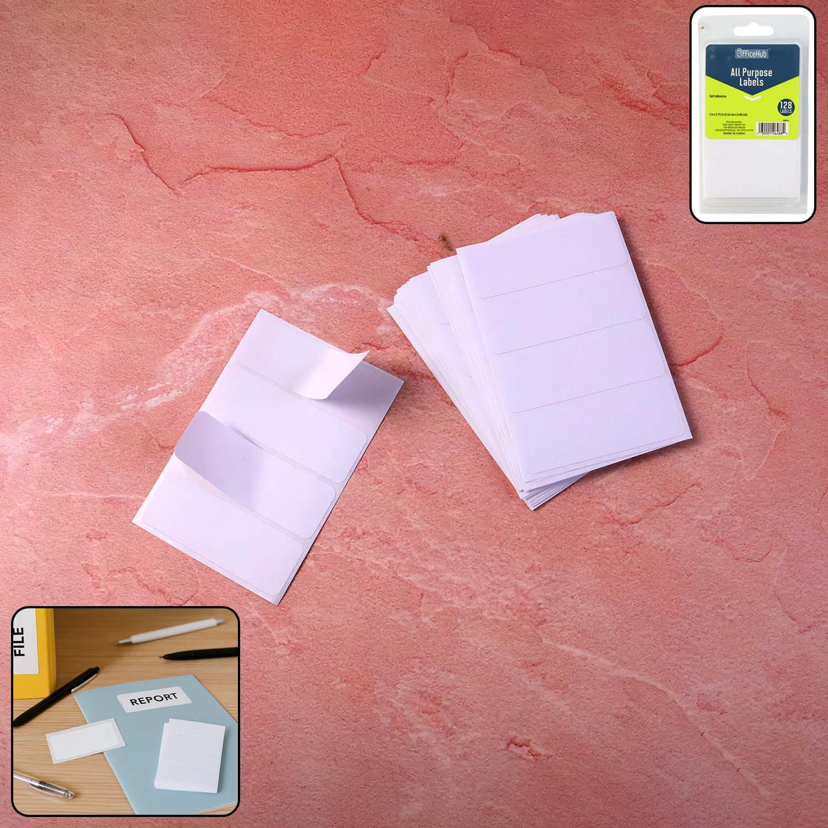 Premium All Purpose Adhesive White Labels (128 Labels) – coreldove.com