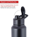 Stainless Steel 1000ml Flip-Top Reusable Sports Water Bottle