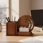 Office wooden desk organizer front view