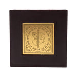 Golden Charan Paduka in Wooden Box – Spiritual Gift & Pooja Accessory