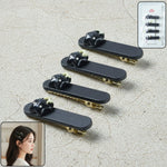 Cute Cat Design Premium Matte Finish Hair Clips (4 Pc)