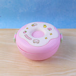 Donut Shaped Double Insulated 3 Compartment Lunch Box (1 Pc / Mix Color)