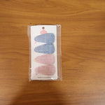 Textured Fabric Snap Hair Clips Set (4 Pc)