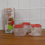 3 Piece Airtight Food Storage Container Set (1 Set / 350 ML)