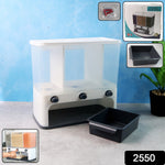 Easy Flow Cereal Dispenser for Kitchen 3 in 1 Push Button Wall Mount Container