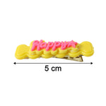 Cute “Happy” Bone-Shaped Snap Hair Clips Set (4 Pc)
