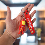 Cute Cartoon Silicone 3D Key Chain with Metal Hook & Strap (Pack of 1)