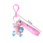 cute pig riding unicorn cartoon keychain (1 pc)