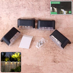 4-Piece Solar Waterproof Garden, Stair & Railing Lights