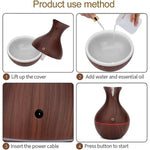 Mini Wooden Vase Pot Diffuser Cool Mist Atomization Humidifier (1 Pc)
