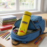 Cute Cartoon Design Frosted Glass Water Bottle With Leak Proof Lid (450 Ml)
