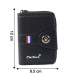 Premium Black Zip-Around Card Holder Wallet (1 Pc)