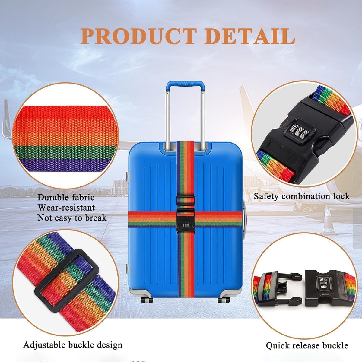 Webbing Code Heavy-Duty Rainbow Webbing with 3-Digit Code Lock – coreldove.com