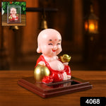 Solar Power Moving Head Buddha Statue Car Ornament (1 Pc / Mix Color)