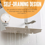 Wall Mounted 3 Compartment Toothbrush Holder with Adhesive Installation (1 Pc)