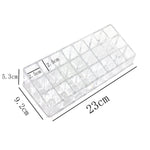 Acrylic lipstick and cosmetics organizer with multiple sections, displaying its functionality