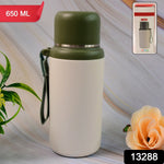 Stainless Steel Mug / Bottle Vacuum Insulated Cup Handle, Small Cup & Straw (650 ML)