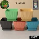 Stylish Square Plastic Plant Pots