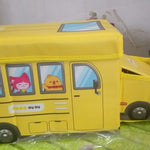 School Bus Shaped Portable Foldable Toy Box Storage with Lid (1 Pc)